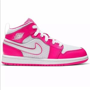 Jordan 1 Mid Hyper Pink/White-White (PS) sz 2.5y